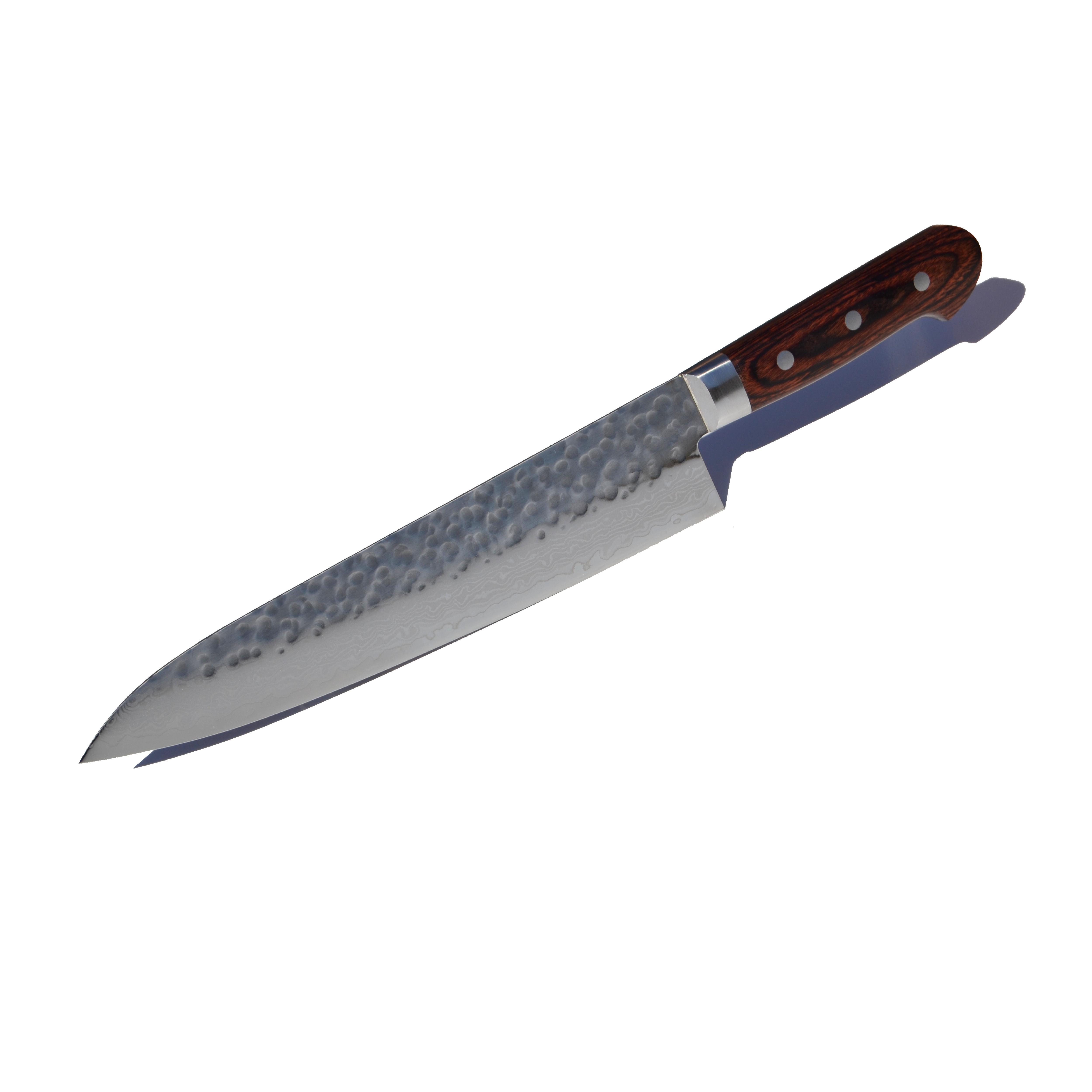 Elite japansk gyuto kniv på 24cm i damaskusstål med sort greb