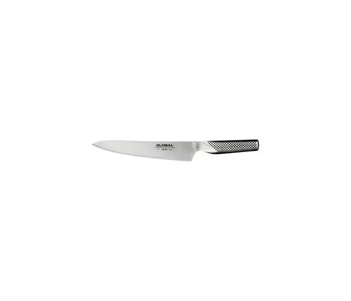 Global G-3 chefkniv på 21 cm i Cromova 18-stål med det ergonomisk formede stålskæfte