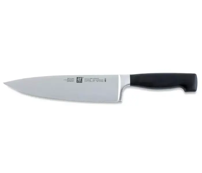 Zwilling Four Star kokkekniv på 20 cm i rustfrit stål med sort greb