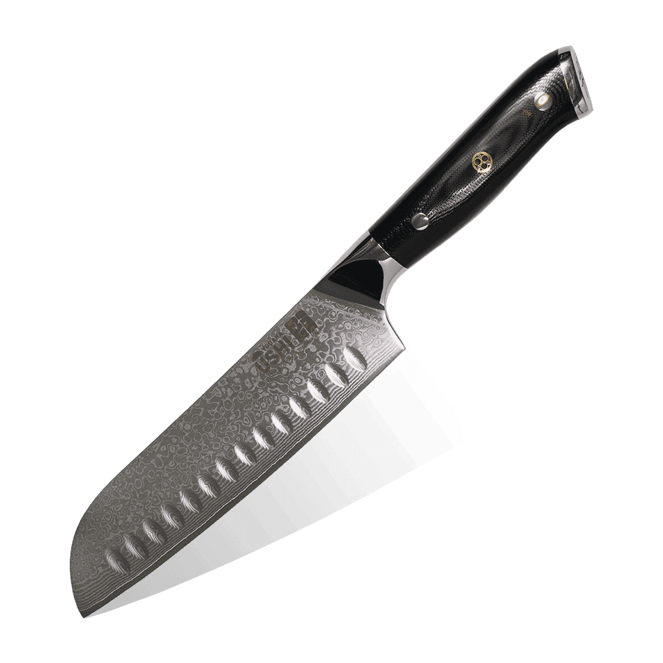 Ushi santoku kniv på 175mm i 67 lags damaskus og VG10 stål